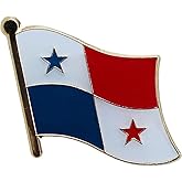 Panama Flag Die-struck Metal Single Lapel Pin with Butterfly Clasp Closure