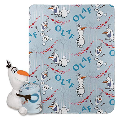 Disney Frozen 2, "Olaf Knows" Character Shaped Pillow and Fleece Throw