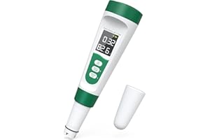 YUZIIB Salt Tester for Saltwater Pool & pH Meter,5 in 1 Digital Water Tester for Salinity,Temp,EC,TDS Meter for Pool Salt Tester,Hot Tubs & Spas,Hydroponics,Aquarium,Accurate & Reliable,Green