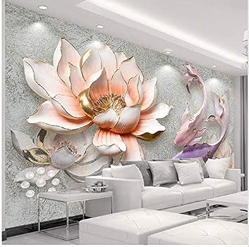 Télécharger gratuitement Images Custom Photo Wallpaper 3d Stereo Embossed Lotus Fish Large Murals dernière par