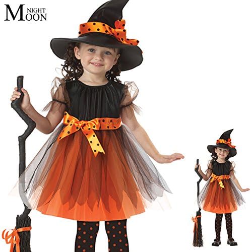 Pyracin(TM) Hot Sale Kids Halloween Cat Witch Girl Fancy Dress Child Party Dress Up Cosplay Costume Cartoo Dresses