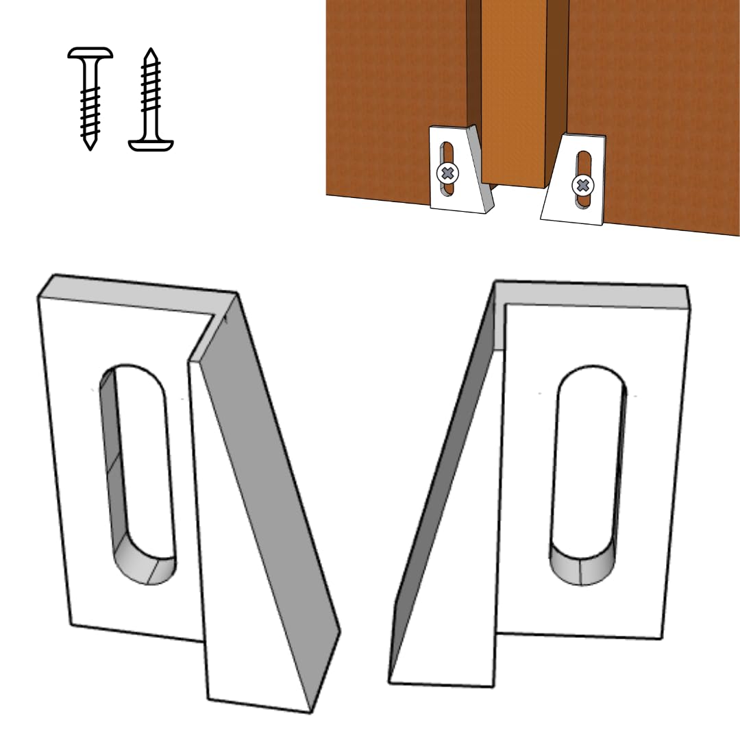 Photo 1 of 1 Pair - Pocket Door Bottom Guide - Jamb Mounted Univeral Fit (White) | Grovers Home Solutions
