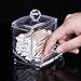SAGUARO Square Clear Acrylic Q-tip Holder Box/Cotton Ball Swabs Stick Storage Case/Cosmetic Makeup Pads Organizer/Beauty Container