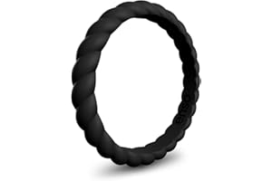Enso Rings Stackable Braided Silicone Wedding Ring – Hypoallergenic Unisex Stackable Wedding Band – Comfortable Minimalist Ba