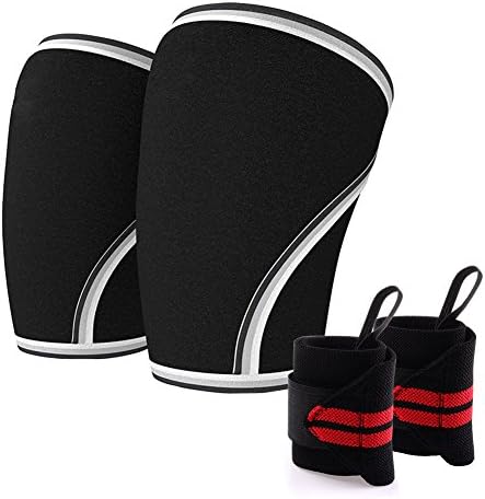 Elbow Compression Sleeves (1 Pair) W/ Wrist Wraps - Elbow Brace Support for Weightlifting, Powerlifting, Cross Training &amp; Tennis, Bench &amp; Tendonitis - Ohyeahus 5mm Neoprene for Women &amp; Men (XX-Large)