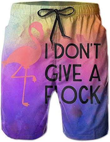 Liuxl I Dont Give A Flock Flamingo Men's Beachwear Board Shorts Quick Dry Without Lining Swim Trunks For Man