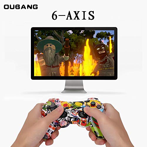 PS3 Controller Wireless Dualshock3 - OUBANG PS3 Remote,Best DS3 Joystick Gift for Kids Bluetooth Gaming Sixaxis Control Gamepad Game Accessories for PlayStation3 with Micro Cable (Street)