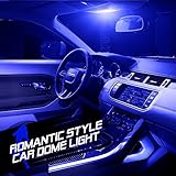 Thunder® 2 x 12V Car Led Blue Dome Map Light Bulb - Automotive Interior Dome Light Accessories - Auto Interior Decorative Lamps with 9 SMD Circle Panel Xenon Hid Lamp Fits All Vehicles