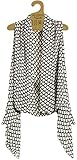 Accents by Lavello Sheer Designer Vest, Black/White Geometric Print