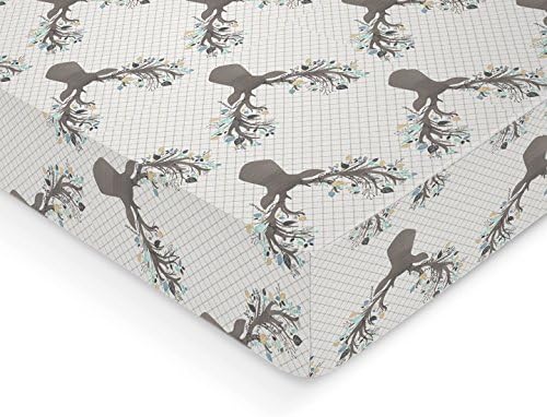 Rustic Aspen Deer Stag Print Crib Sheet - - Nursery and Toddler Bedding - - Blue, Grey, and Gold - - Baby Shower Gift - - Boy