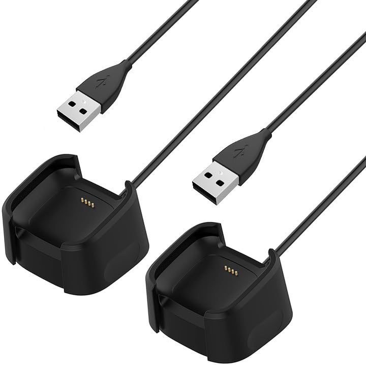 Photo 1 of 3.3Ft USB Charger Compatible with Fitbit Versa 2 Charger Dock Anti-Slip Replacement Smartwatch Charging Cable Stand(not for Versa/Versa Lite)