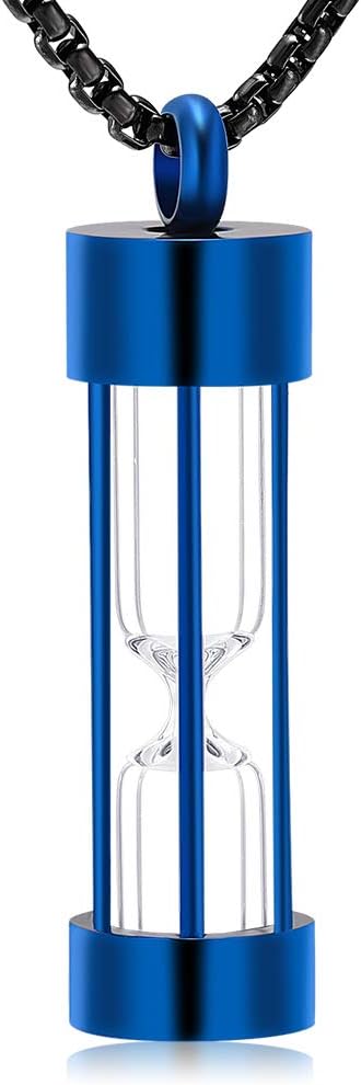 OinsiEternity Memory Hourglass Urn Necklace Cremation Jewelry Pendants for Women Men +Gift Box+Fill Kits