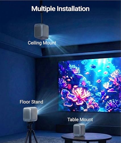 UVISION AllPlay Smart Projector with Google TV | Native 1080p Full HD | Auto Focus & Keystone | Dolby Audio | WiFi & Bluetooth | Portable Home Theater Kit
