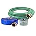 JGB Enterprises Eagle Hose PVC/Aluminum Water/Trash Pump Hose Kit, 3" Green Suction Hose Coupled M x F WS, 3" Blue Discharge Hose Coupled M x F WS, 29 Vacuum Rating, 70 PSI Maximum Temperature, 25' Length, 3 ID primary