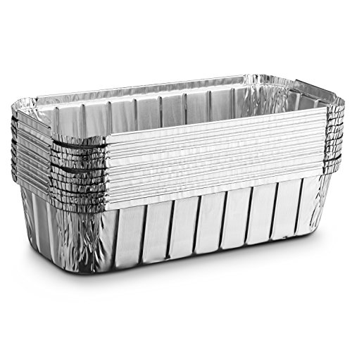 Propack Aluminum Disposable Rectangle 3 Pound Loaf Pans For Serving, Baking, Cooking, Roasting, Broiling, Cakes, 10.5'' x 5'' x 2.5'' Pack of 30 - Thumbnail 3