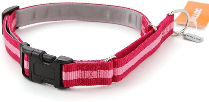 Amazon 大型犬用首輪 Mbd ハーフチョークカラー バックル付き Lサイズ 色 S4 ストライプピンク しつけ用 引っ張り防止首輪 Mbd ベーシック首輪 通販