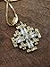 Gold Plated Silver Catholic Jerusalem Cross Pendant Clear Topaz Crystal Stone Necklace 20