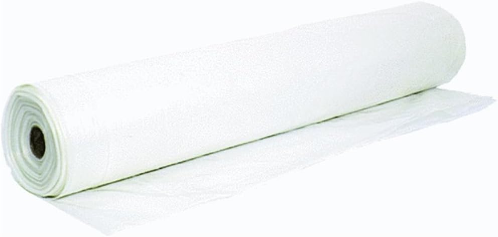 BERRY GLOBAL 825309 White Plastic Sheeting, 10' x 100