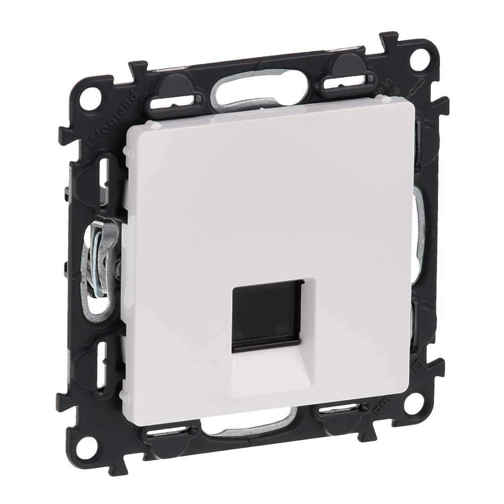 Legrand, Valena Life RJ45 Socket Category 6 UTP with Blanking Plate and Support Frame 753142
