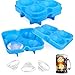 2 Pack Diamond-Shaped Silicone Ice Cube Trays with Lids, Bella Vino BPA-Free Stackable Easy Release Ice Molds Multifunctional Storage Containers for Ice, Whiskey, Candy and Chocolate (Blue-2Pack)