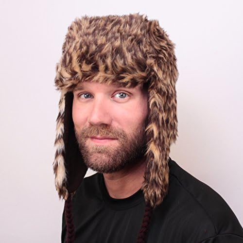 Adult Unisex Fur Trapper Hat - Very Warm, Fashionable, Perfect for Outdoors, Premium Quality, Russian (Leopard Print)