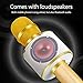 EMISH Wireless Karaoke Microphone 3-in-1 Microphone Speaker 2600mAh Portable Karaoke Machine Built-in Bluetooth Speaker Machine for iPhone Android Smartphone or Pc(Golden)