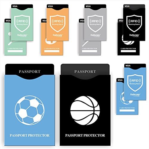 12 RFID Blocking Sleeves (10 Credit Card Holders &amp; 2 Passport Protectors) Ultimate Premium Identity Theft Protection Sleeve Set for Men &amp; Women. Smart Durable Design Perfectly Fits Wallet / Purse