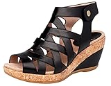 Dansko Women's Cecily Sandal Black Full Grain Size 38 EU (7.5-8 M US Women)