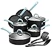 Finnhomy Super Value Hard-Anodized Aluminum Cookware Set, Double Nonstick Coating Kitchen Pots and Pan Set, Professional for Home Restaurant, 13-Piece with Blue Handle