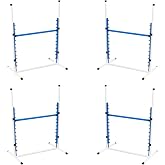 Better Sporting Dogs 4 Pack Adjustable Dog Agility Bar Jumps w/Cup Strips | Competition-Style Jump Cups for Height Class &amp; Safe Displacement, Blue