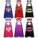 Sholin Comics Cartoon Superhero Satin Capes Dress Up Costumes 6 Pack with Felt Masks