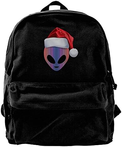 Alien Head Space Christmas Canvas Travel Rucksack Backpack Daypack Knapsack Laptop Shoulder Bag