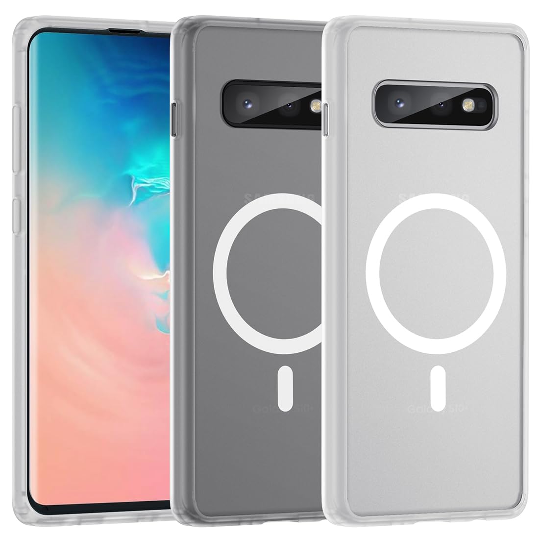 TIANNIUKE Magnetic Case for Samsung Galaxy S10E, Translucent Matte Anti-Fingerprint,Compatible with MagSafe,Slim Fit Shockproof Protective Phone Case for Galaxy S10 E Case (Transparent White)