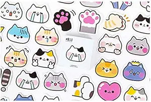45Pcs Stickers Set Cartoon Flower Journal Stickers for Planner DIY Crafts Embelishment Diary 15 Designs Each 3pcs ((Cartoon cat)miaomiaodazuozhan)