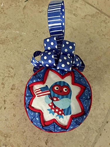 Owl-American fabric quilted patriotic ornament