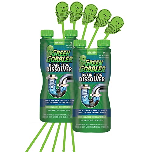 Green Gobbler Liquid Hair Drain Clog Remover, For Toilets, Sinks, Tubs