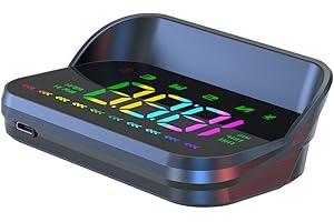 CRLHC Heads UP Display for Cars, M23 Car Heads up Display,Digital GPS Speedometer, Color Font Windshield Speedometer Display with Speed MPH, Compass Direction, Overspeed Alarm,USB Cable Plug & Play