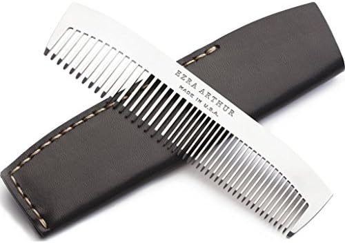 Ezra Arthur No.1827 Pocket Comb with Sleeve | Jet Top Stitch