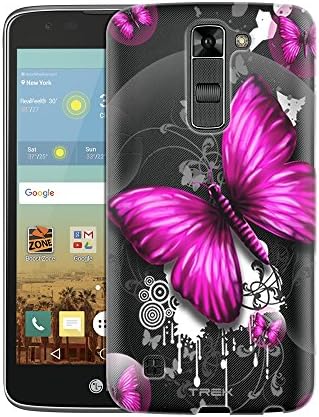 LG Treasure 4G LTE Case, Slim Fit Snap On Cover by Trek Highlighted Butterfly Pink Clear Case