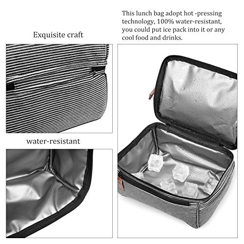 image for DTBG Lokass Lunch Bags for Women Wide Open Insulated Lunch Box With Do
