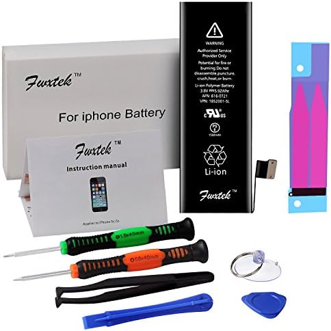 Replacement Battery for iPhone 5S / 5C by Fwxtek - New 0 Cycle 3.8V 1560mAh Li-ion Battery , Instructions and Tools - Works with All iPhone 5S / 5C Carriers (not iPhone 5) - 1 Year Warranty
