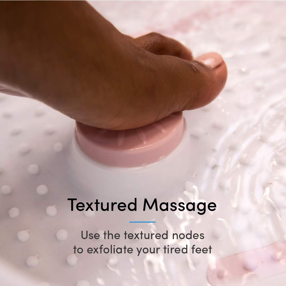 Foot Bath with Heat Maintenance | Foot Massager with Bubbles | At Home Portable Pedicure Foot Soak | Pink (Heat Maintenance): Beauty