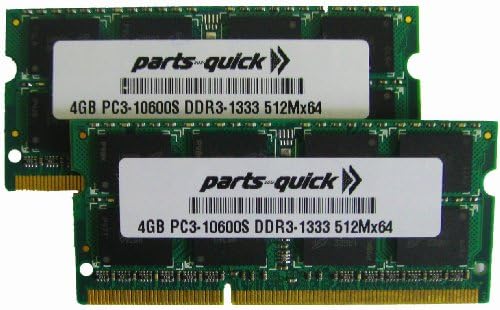 8GB 2 x 4GB DDR3 Memory for Lenovo ThinkCenter M70z M71z, ThinkCenter M72e (Tiny), ThinkCenter M90 M90p M90z M91p (Eco Ultra Small) PC3-10600 1333MHz 204 pin SODIMM Laptop Notebook RAM (PARTS-QUICK BRAND)