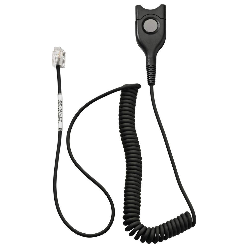 Sennheiser CSTD 08 Cables for telephones with standard microphone sensitivity (Bottom cable: Easy Disconnect to Modular Plug - Coiled cable - code 08, To be used for direct connection)