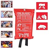 SKAMZ Premium Fire Blanket |Fire Emergency Blanket |Fire Blanket Kitchen|Safety Protection Suppression |Emergency Survival Blanket |Fiberglass fire Resistant Blanket for Car,Office,Hotel 39.3×39.3inch