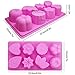 3 Pcs Floral Leaf Silicone Molds, FineGood 8-Cavity Cake Chocolate Pudding Jelly Soap Muffin Trays for Kitchen Baking Decoration - Pink