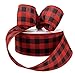 Red Black Buffalo Plaid Ribbon - 2 1/2