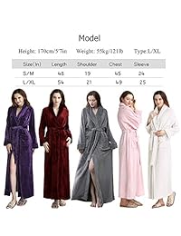 Albornoz largo de felpa suave para mujer, talla grande, cálido, cómodo para dormir