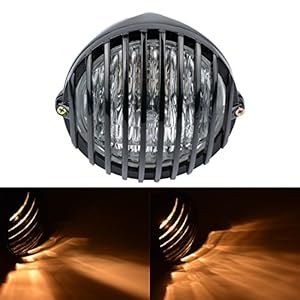 TUINCYN 6 1/2 Inch Universele Motorfiets Koplamp Retro Grill Enkele Ronde 12 V 55 W Halogeen Lamp Voor Chopper Honda…