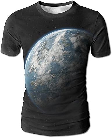 Vvw4 Planet Galaxy Stars 3D Print Graphic Men's T-Shirt Short Sleeve Round Neck Tees Shirts For Men